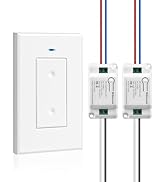 Wireless Light Switch and Receiver Kit, WILAWELS Remote Wall Switches Lighting Fixture, No Wiring...
