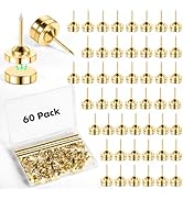 GOOLADA 60 Sets of Gold Magnetic Push Pins, Flat Poster Hanger, Cute Push Pins for Corkboard,Thum...