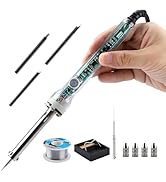KeenWise CTS905 60W Lead-Free Soldering Iron Kit with Adjustable Temperature, Transparent Handle,...