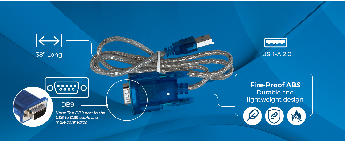 OREI USB 2.0 to Serial (9 Pin) DB-9 RS 232
