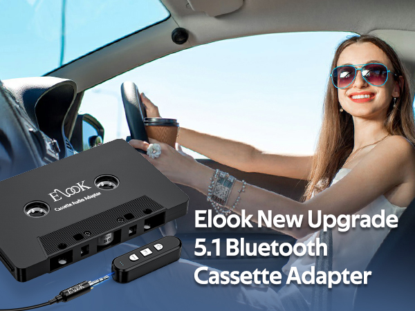 5.1 Bluetooth Receiver Kit for Cassette Aux Adapter with 3.5 MM Auxillary Cable