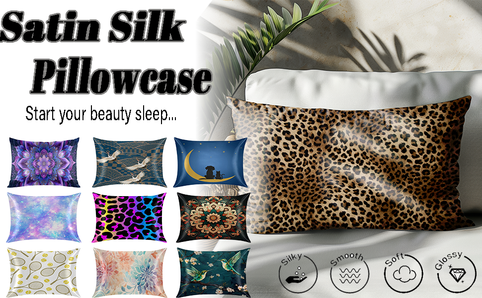 Satin Silk Pillowcase for Hair and Skin Pillow Cases Soft Silk Pillow Case Standard Queen King Size