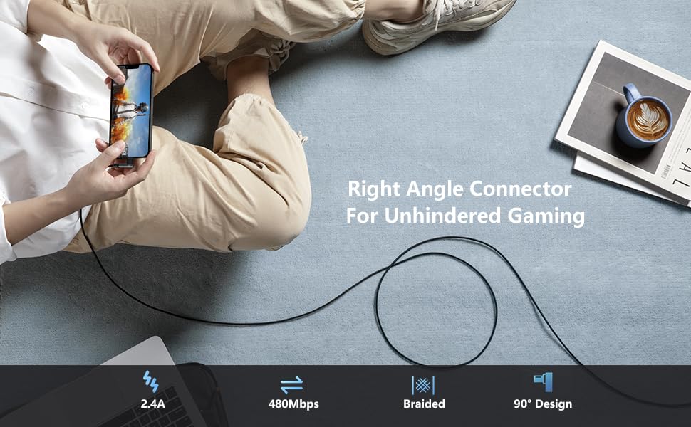 90 Degree iPhone Charger Cable