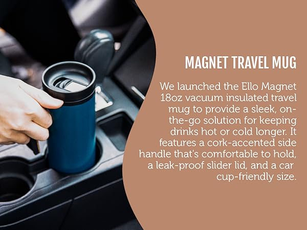 ello magnet travel coffee mug with handle for travel