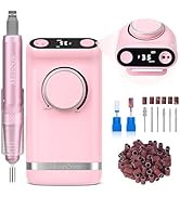 MelodySusie Portable Clip-On Rechargeable Nail Drill with Tilted Display Design, SM320G 35000RPM ...