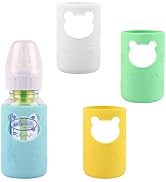 4 Pack Silicone Sleeves for Dr Brown's Glass Baby Bottles, Anti Breakage Baby Bottle Holder, Comp...