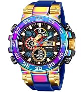 findtime Mens Watches Sports Outdoor Orange Watch for Men Color Designer Large Face Military Men'...