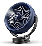 Yeedie 10000mAh Battery Operated Clip on Fan, 8-Inch Desk Stroller Cool Misting Fan, 2 Mist Modes...