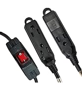 EP 10 Ft Inline Extension Cord with On-Off Switch, 16/3 SJTW Heavy Duty Short Extension Cable wit...