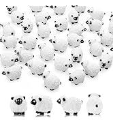 Bbiamsleep 20 Pcs Mini Sheep Figurines Miniature Sheep Tiny Sheep Mini Plastic Sheep Mini Resin F...