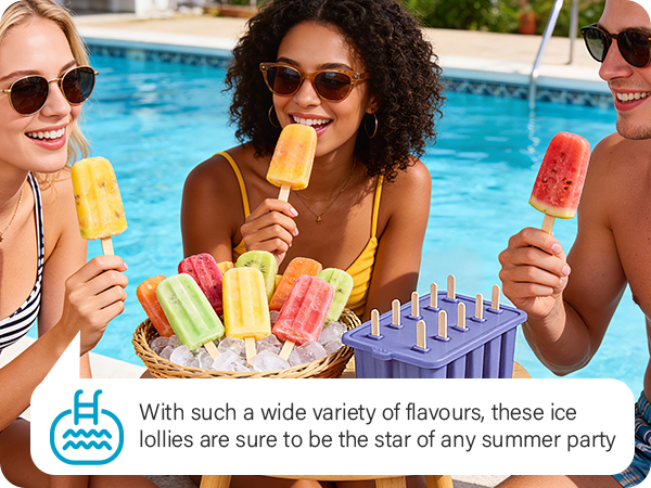 Various flavors of ice pops can be made, including fruit and milk flavors, etc.