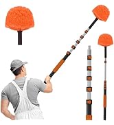 SISUPASSIE 30FT Reach Cobweb Duster with Extension Pole, High Ceiling Long Duster with 5-24FT Tel...