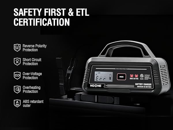 5A/10A Smart Battery Charger and Maintainer