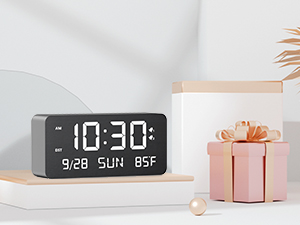 wood digital clock