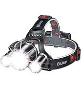 Blukar LED Headlamp, Super Bright Rechargeable Headlight Flashlight - 3 Lights 5 Modes,Zoomable,S...