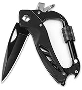 FUNBRO Multitool Carabiner with Pocket Knife, EDC Carabiners Keychain with Folding Knives, Bottle...