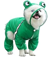 MANON ROSA Dog Raincoat Waterproof &amp; Quick-Drying Puppy Rain Coat with Hood and Leash Hole Cute H...