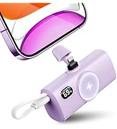 Lightweight Purple Wireless Charger for Apple Watch, 5000mah Portable Battery Charger for iPhone ...