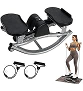 Rocking Stepper for Exercise at Home, 3D Side-to-Side Lateral Stepper Machine with Resistance Ban...