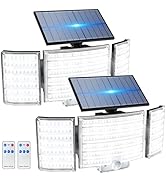 Peasur 2 Pack Solar Lights Outdoor Motion Sensor with Remote Control, Solar Flood Outdoor Lights ...