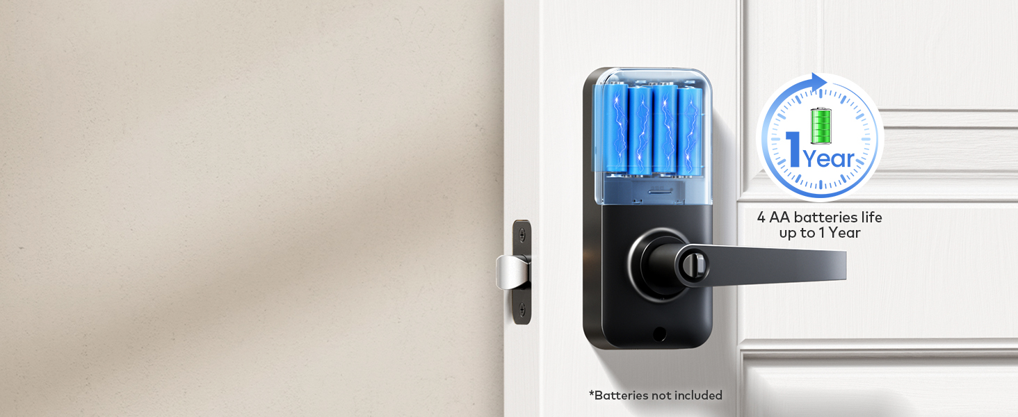 4 AA batteries provide up to 1-year usage