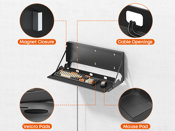 flip down keyboard wall mount