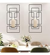 2 Set Metal Cubic Candle Sconces Iron Frame Candle Holders Wall Decor Minimalism Geometric Wall S...