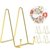 Kruodop 6 Inch Plate Stands for Display, 5 Pack Plate Holder Display Stand, Gold Metal Frame Ease...