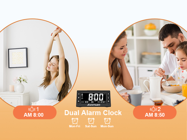 Dual alarm clock