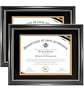 HOUSE DAY Diploma Frame 8.5 x 11 with Black over Gold Mat or Display 11x14 Diploma Frame 11x14 wi...