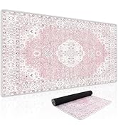 Baziabbo Pink Desk Mat,XXL Extended Large Mouse Pad,Durable Gaming Mousepad with Stitched Edge,No...