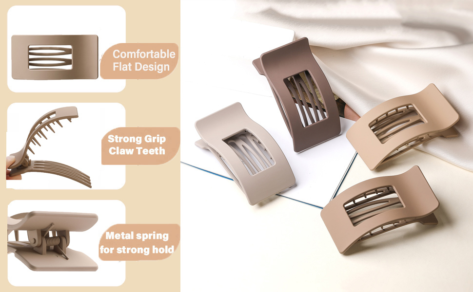 Lay flat claw clips