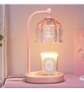 MEIXISUE Pink Candle Warmer Lamp with Timer and Dimmer,Mother's Day Gifts for Mom/Wife, Melt Wax ...