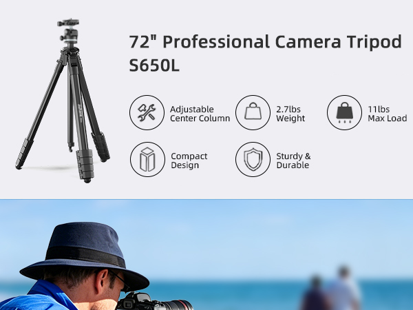 72&amp;#34; Professional Camera Tripod