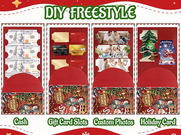 Extra Large Christmas Money Holders for Cash, Christmas Gift Card Holder