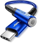 USB Type C to 3.5mm Female Headphone Jack Adapter, JSAUX USB C to Aux Audio Dongle Cable Cord Com...