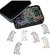 Cute Paper Clips, 65pcs Penguin Shaped Paper Clips Bookmarks, Penguin Gifts for Women Kids Cowork...