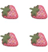 4Pcs Pink Fabric Strawberry Hair Clips for Women Girls Sweet Hairpins Pink Barrettes Duckbill Hai...