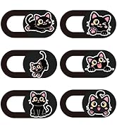 PRESSINART 6Pcs 6 Styles Laptop Camera Cover Slide Black Cat Privacy Guard Accessories, Phone Fro...