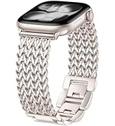 Metal Band Compatible with Apple Watch Bands for Women 40mm 41mm 42mm 38mm 44mm 45mm 46mm 49mm, D...