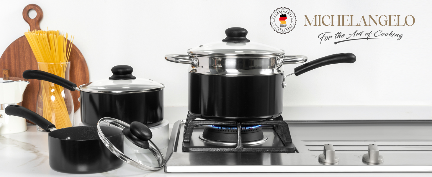 Michelangelo saucepan sets sauce pan set