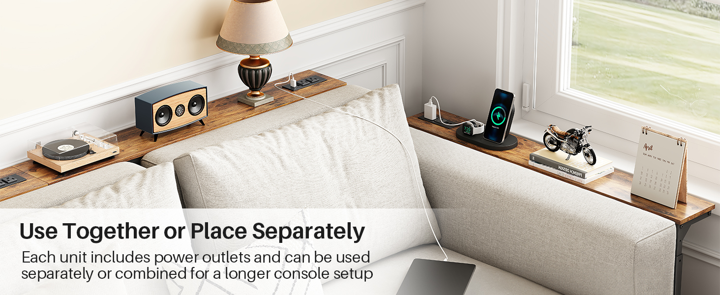 behind couch table