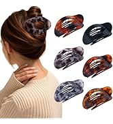 AWAYTR Flat Hair Clips For Women Lay Flat Claw Clip for Hair 6Pcs Round Large Hair Claw Clips (Gl...