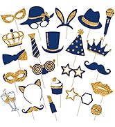Zonon 24 Pieces Funny Photo Booth Props for Birthday Weddings Graduation Party Supplies Prom Disc...