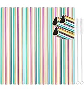 [18 PCS] New Heart Shape Metal Straws 304 Food Grade Stainless Steel, Tomorotec Bulk Reusable Sta...