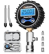 AUTOWN Digital Compression Tester Kit 8-Piece - 250 PSI Engine Compression Gauge with 4-Unit Back...