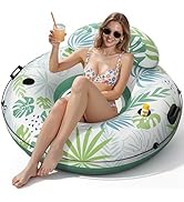 JOSEN River Floats for Adults Heavy Duty 350lb, XL River Tubes for Floating - 53" Large Pool Floa...