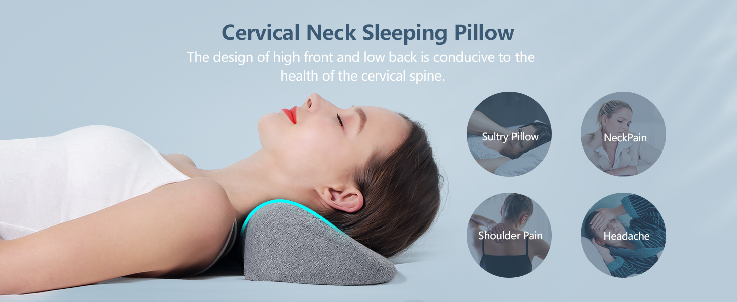 The pillow design with high front and low back is beneficial to the health of the cervical spine.