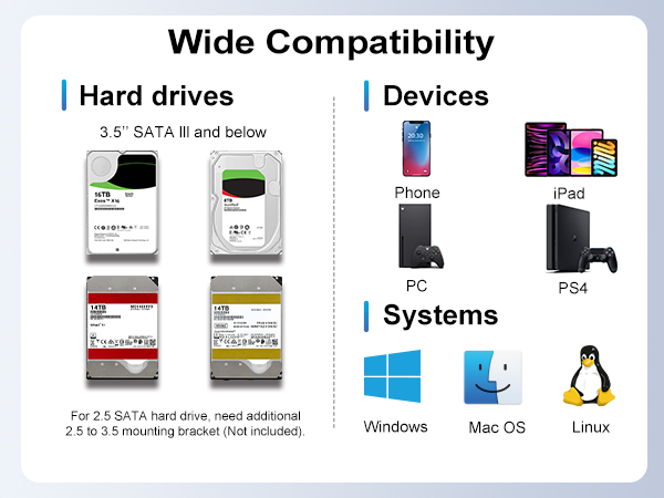 maiwo 2 bay raid enclosure usb c to 3.5 sata hdd enclosure dual bay