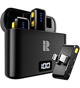Rythflo Wireless Lavalier Microphone for iPhone/Android/iPad/Laptop Dual Lav Mic with Charging Ca...